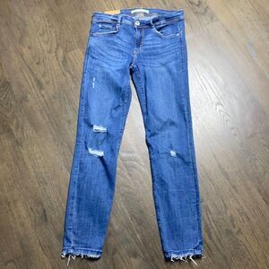ZARA TRAFALUC Distressed Stretch Denim Jeans